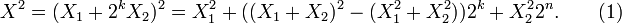 X^2=^2=X_1^2+^2-)2^k+X_2^22^n.\qquad