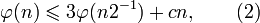 \varphi\leqslant 3\varphi+cn,\qquad