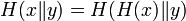 H = H\|y)