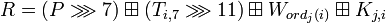 R =\boxplus\boxplus W_{ord_j} \boxplus K_{j,i}