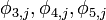 ~\phi_{3,j}, \phi_{4,j}, \phi_{5,j} 