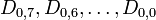 D_{0,7},D_{0,6},\dots,D_{0,0}