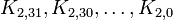 K_{2,31},K_{2,30},\dots,K_{2,0}