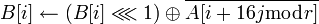 B\leftarrow\oplus \overline{A}