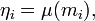 \ \eta_i = \mu,