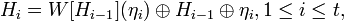 H_i = W\oplus H_{i-1}\oplus \eta_i, 1 \leq i \leq t,