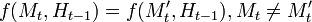 f = f, M_t \neq M_t'