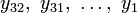 y_{32},\ y_{31},\ \dots,\ y_{1}