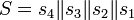 S = s_4 \mathcal{k} s_3 \mathcal{k} s_2 \mathcal{k} s_1