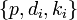 \left\{p, d_i, k_i\right\}