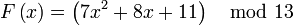 F \left = \left \mod 13