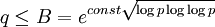 q\leq B=e^{const\sqrt{\log{p}\log{\log{p}}}}