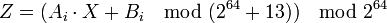 Z=\mod 2^{64}