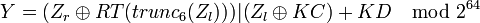 Y=))| + KD\mod 2^{64}