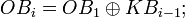 OB_{i}=OB_{1}\oplus KB_{i-1};
