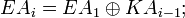 EA_{i}=EA_{1}\oplus KA_{i-1};