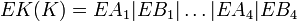 EK=EA_{1}|EB_{1}|\ldots|EA_{4}|EB_{4}
