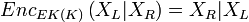 Enc_{EK\left} \left = X_R |X_L 