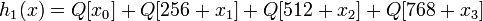~{{h_1} = Q + Q + Q + Q}