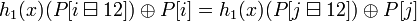 {~h_1 \oplus P = h_1 \oplus P~}