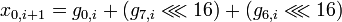 x_{0, i+1} = g_{0,i} + + 