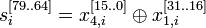  s^{}_i = x^{}_{4,i }\oplus  x^{}_{1,i } 