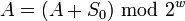 ~A =\;\bmod\;2^w