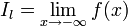 I_l = \lim_{x \rightarrow -\infty} f
