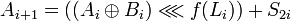 ~A_{i+1} = \lll f) + S_{2i}