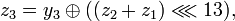 z_3 = y_3 \oplus \lll 13),