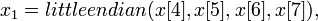 ~x_1 = littleendian,