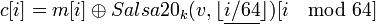 c=m \oplus Salsa20_k