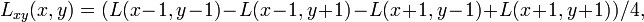 L_{xy} = - L - L + L)/4, \,