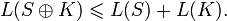 L\leqslant L + L.