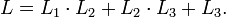 ~L=L_1\cdot L_2+L_2\cdot L_3+L_3.