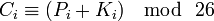 C_i \equiv \mod\ 26