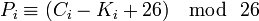 P_i \equiv \mod\ 26