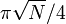 \ \ \ \ \pi\sqrt{N}/4