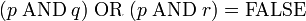 \;\mathrm{OR}\;=\mathrm{FALSE}