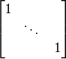 \begin{bmatrix} 1 & \; & \; \\ \; & \ddots \; \\ \; & \; & 1 \end{bmatrix}