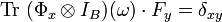 \operatorname{Tr}\; \cdot F_y = \delta_{xy}