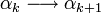 \alpha_{k} \longrightarrow \alpha_{k+1} 