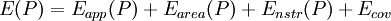 ~E=E_{app}+E_{area}+E_{nstr}+E_{cov}