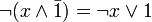 \lnot = \lnot x \lor 1