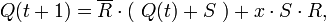 Q = \overline{R} \cdot \left+S ~ \right) + x \cdot S \cdot R,