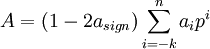 A =\sum_{i = -k}^{n} a_i p^i