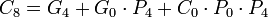 C_{8} = G_4 + G_0 \cdot P_4 + C_0 \cdot P_0 \cdot P_4