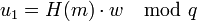 u_1 = H\cdot w \mod q