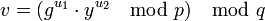 v = \mod q 