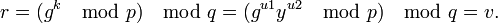 r= \mod q= \mod q=v.